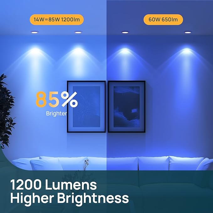 Linkind Matter Smart Light Bulb,1200LM 85W BR30 Smart Flood Light Bulbs Work with Alexa, Apple Home, Google Home, RGBTW Recessed Color Changing Bulbs E26, 2.4GHz Only WiFi Light Bulbs LED, 2Pack