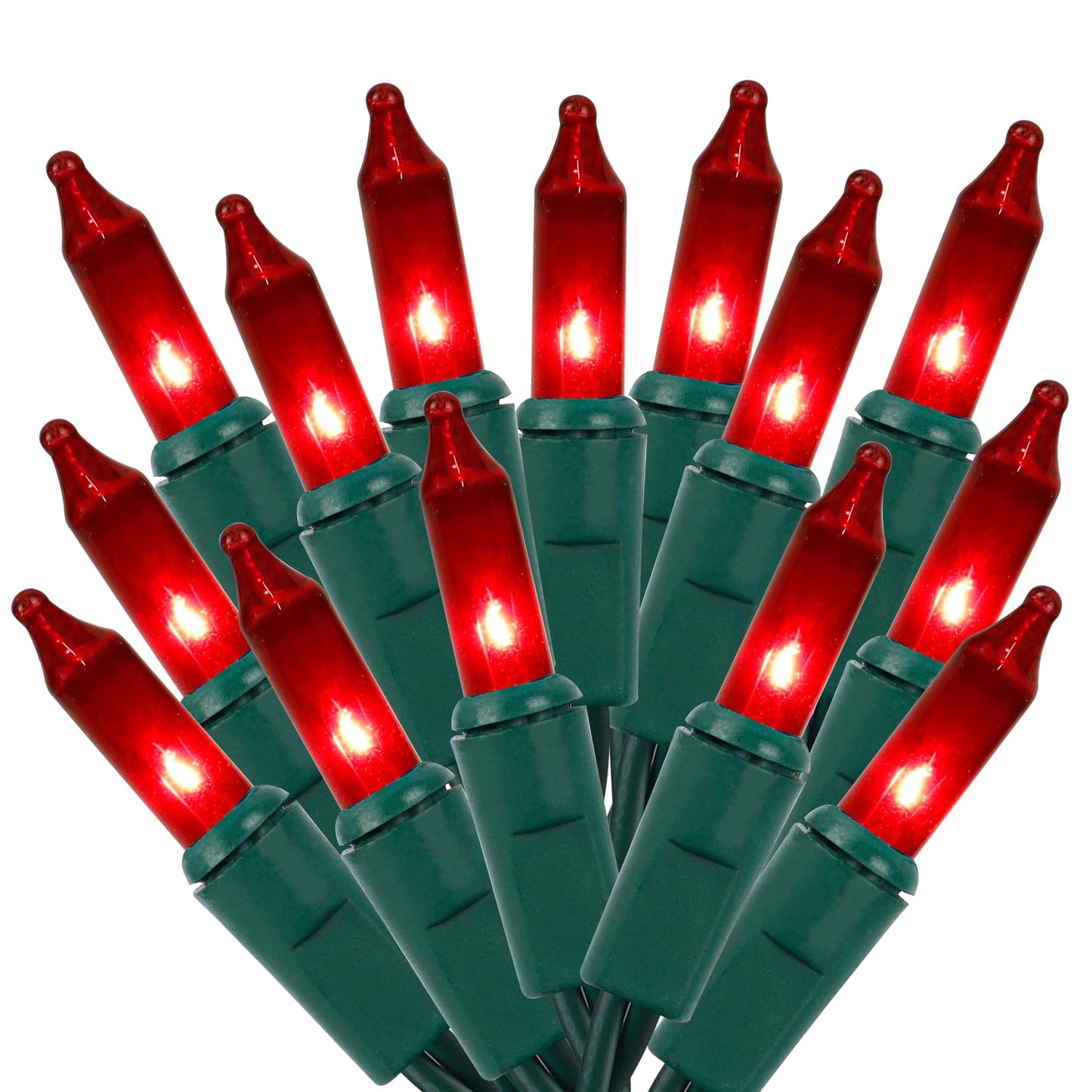 LJLNION Valentines String Lights, 150 Count 33 FT Incandescent Mini Green Wire Christmas Fairy Light, 120V UL Certified Connectable Tree Lights for Patio, Holiday, Party, Outdoor Indoor Decor, Red