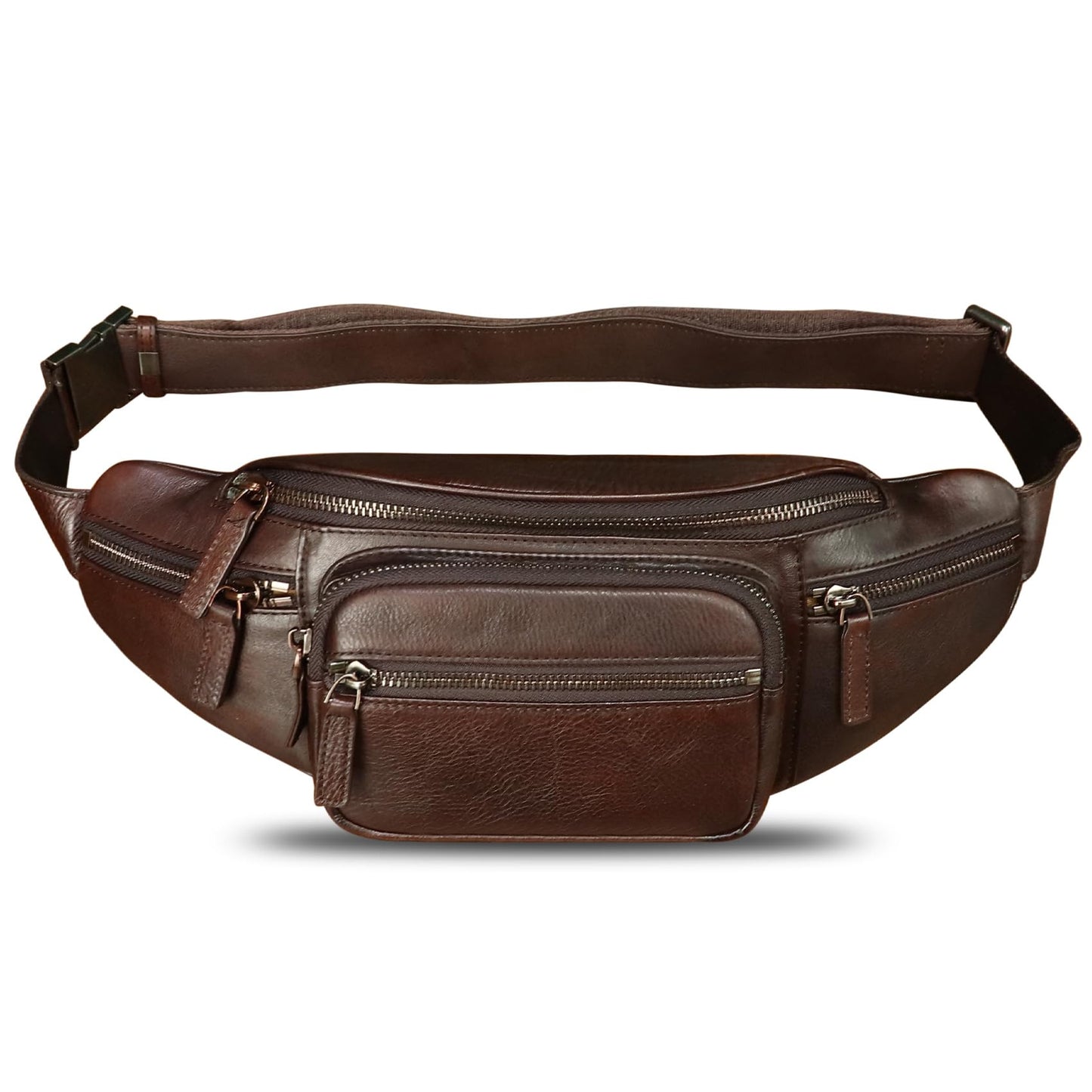 Genuine Leather Fanny Packs for Women and Men Waist Bag Vintage Hip Bum Bag Over Shoulder Crossbody Sling Bag (Coffee)