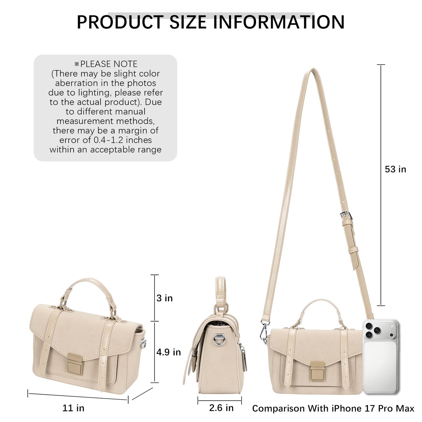 ALEX&MIA Women's Small Top-Handle Handbag – Vegan Leather Mini Satchel Bag, Fashionable Crossbody and Shoulder Bag, Perfect for Daily and Work Use (Greige)