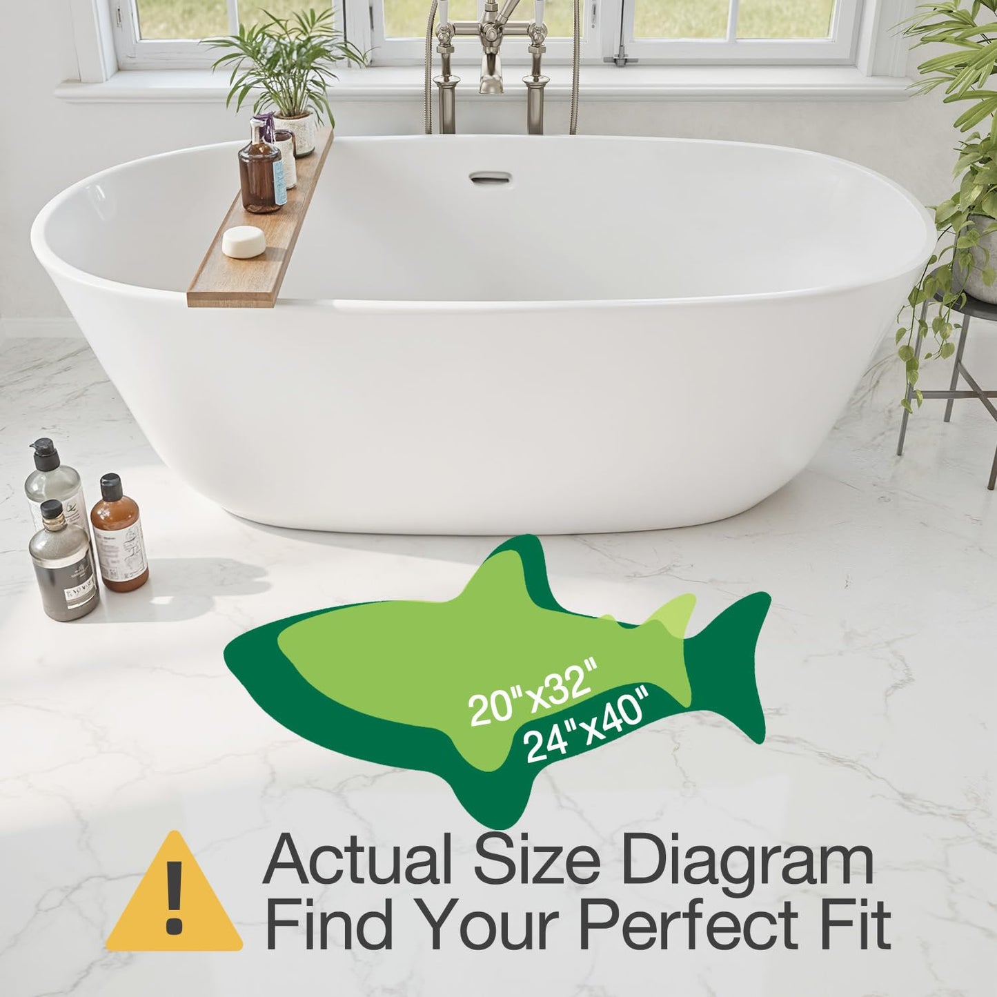LUMI Cute Animal Bathroom Rugs, Non-Slip Backing Washable Bath Mats, Shark Shaped Absorbent Bath Rugs for Bathroom, Ideal Floor Mat for Shower Sink Bathtub Room Decor, 24"x40", Echo Shark