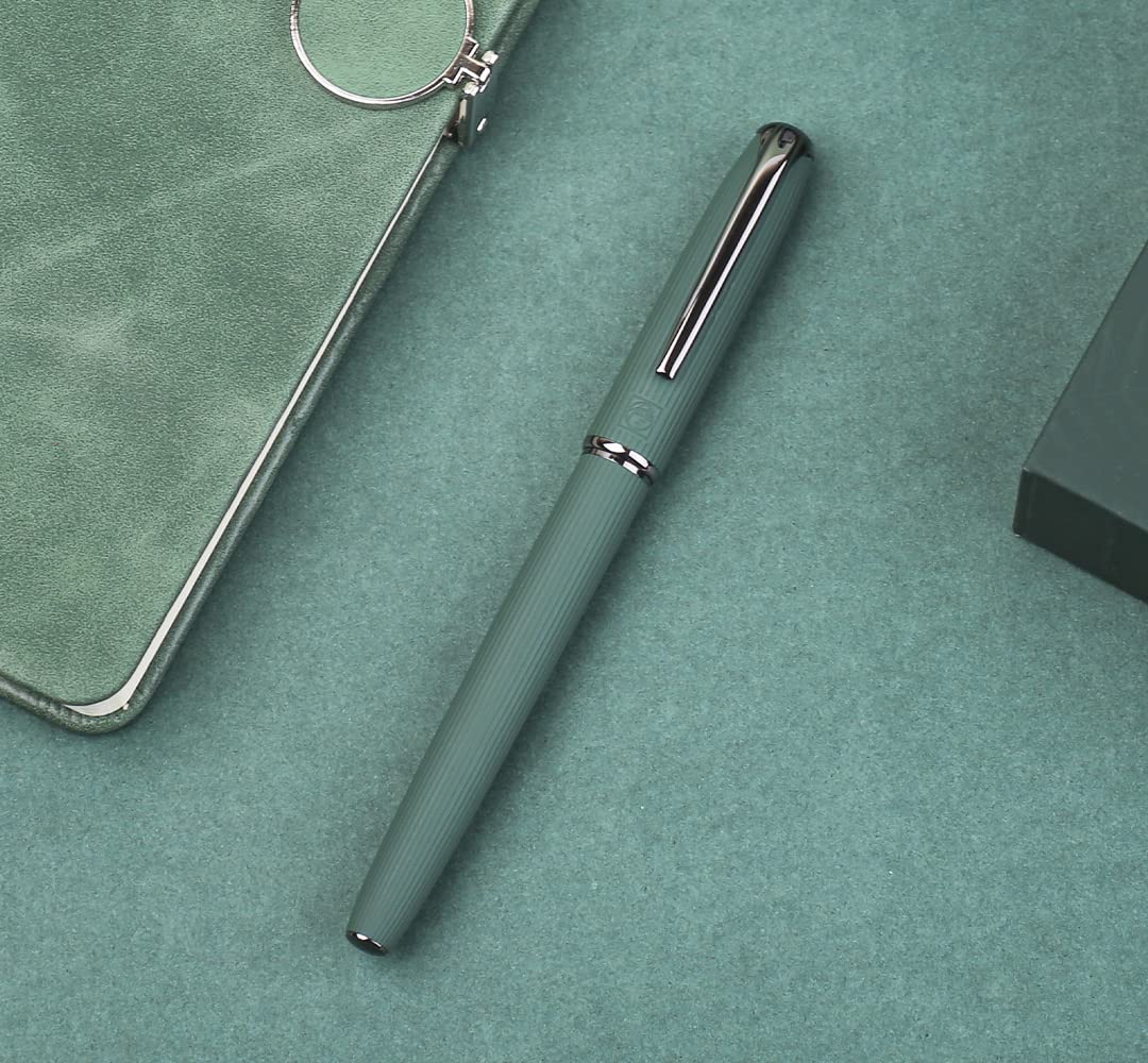 xixixiaozhu Picasso 916 Natural Series Metal Fountain Pen with Gift Box (EF Nib 0.35mm, Larch Green)