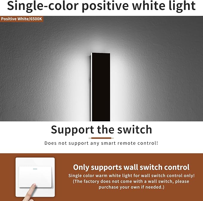 2 Pack 47.2inch Long Linear Outdoor Wall Light, 6000K Cold White Modern Wall Mounted Sconce, IP65 Waterproof, 42W, Black Exterior Lighting Fixture for Garage, Patio, Porch, Garden