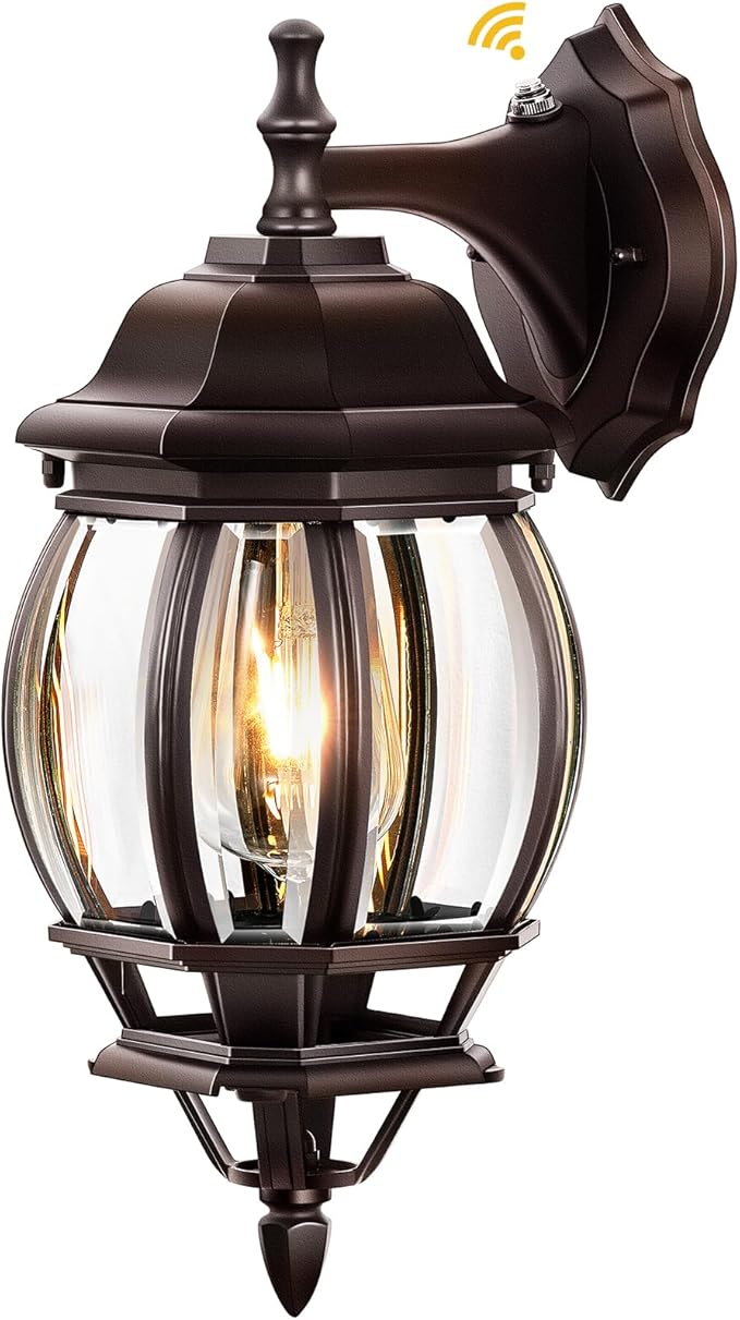 VIANIS Dusk to Dawn Outdoor Wall Lights, Oil Rubbed Bronze Exterior Lighting Fixtures Wall Mount for House, Farmhouse Outdoor Wall Sconce Lantern for Porch, Anti-Rust Outside Coach Lights for Garage