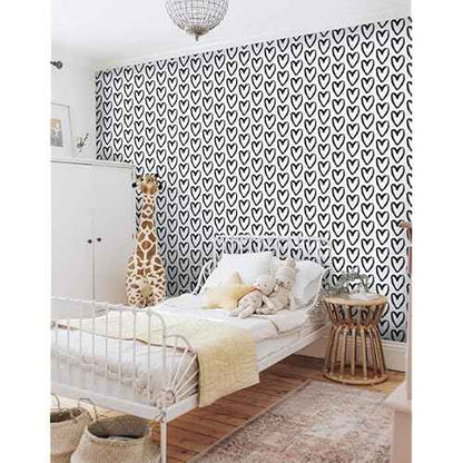 Timeet Black White Wallpaper - Peel & Stick 17.7"x118" Modern Wall Decoration