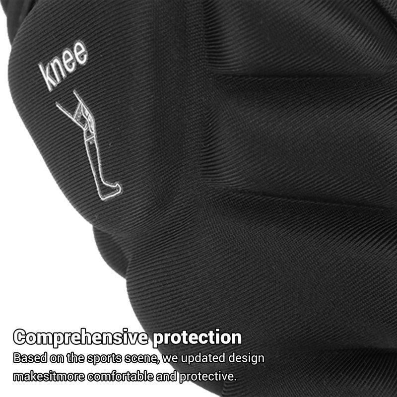PISIQI Knee Pads Compression Leg Sleeve Knee Brace Sleeve Thickening Anti-Collision Sponge Thick EVA Foam Padding for Basketball, Football & Volleyball Hiking Wrestling Protector Gear (Black, X-Large)