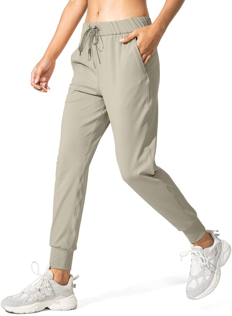 SANTINY Women's Joggers Pants Pockets Drawstring Running Sweatpants for Women Lounge Workout Jogging(Silver Sage_M)