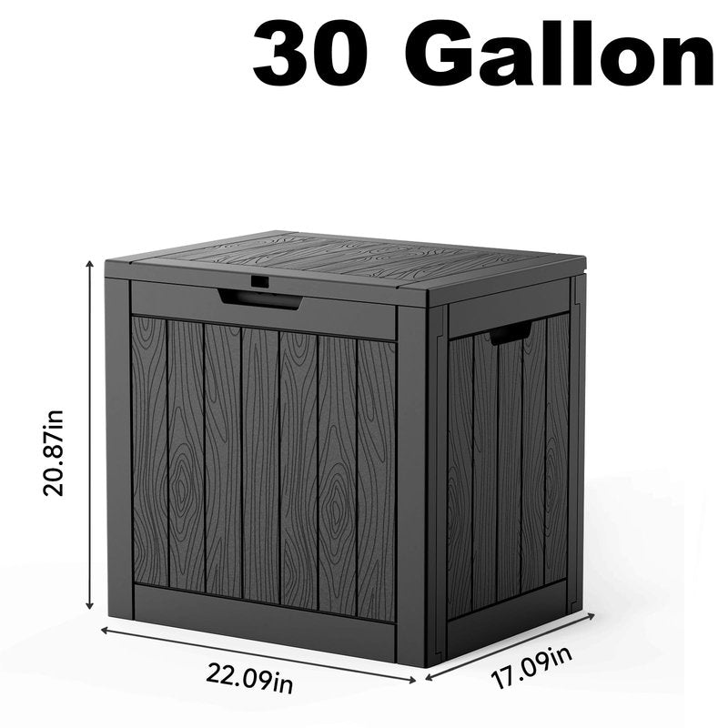 MAIUSCOLI 30 Gallon Outdoor Deck Box, Lockable Waterproof Outdoor Storage Boxes For Garden Tools,Indoor Cushions,Accessories Outside Storage Resin Weatherproof Container(Black)