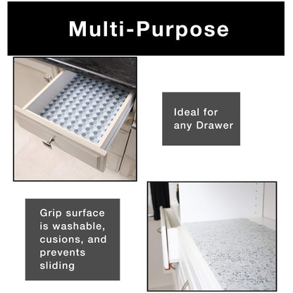 Smart Design Bonded Grip Shelf Liner - 12 Inch x 10 Feet - Non Adhesive, Strong Grip Bottom, Easy Clean Kitchen Drawer, Cabinet, Cupboard Dresser Protector Cover, Non Slip Rubber Mat - Ocean Origami
