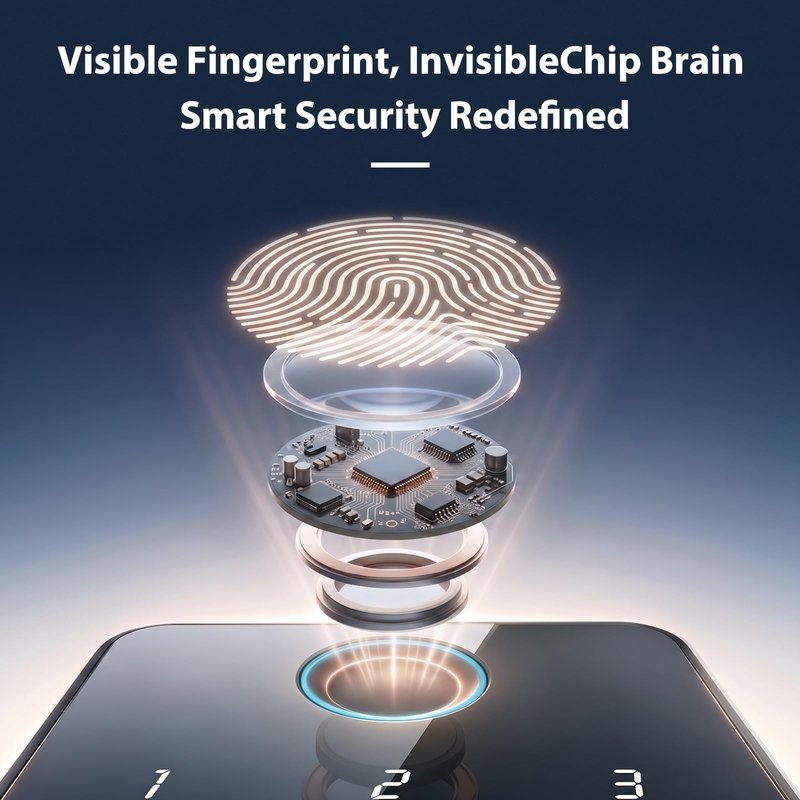Smart Lock with Handles, Fingerprint Door Lock App Control, Keyless Entry Door Lock Set, Electronic Digital Keypad Deadbolt, Auto & One Touch Lock, Easy Installation, IP54