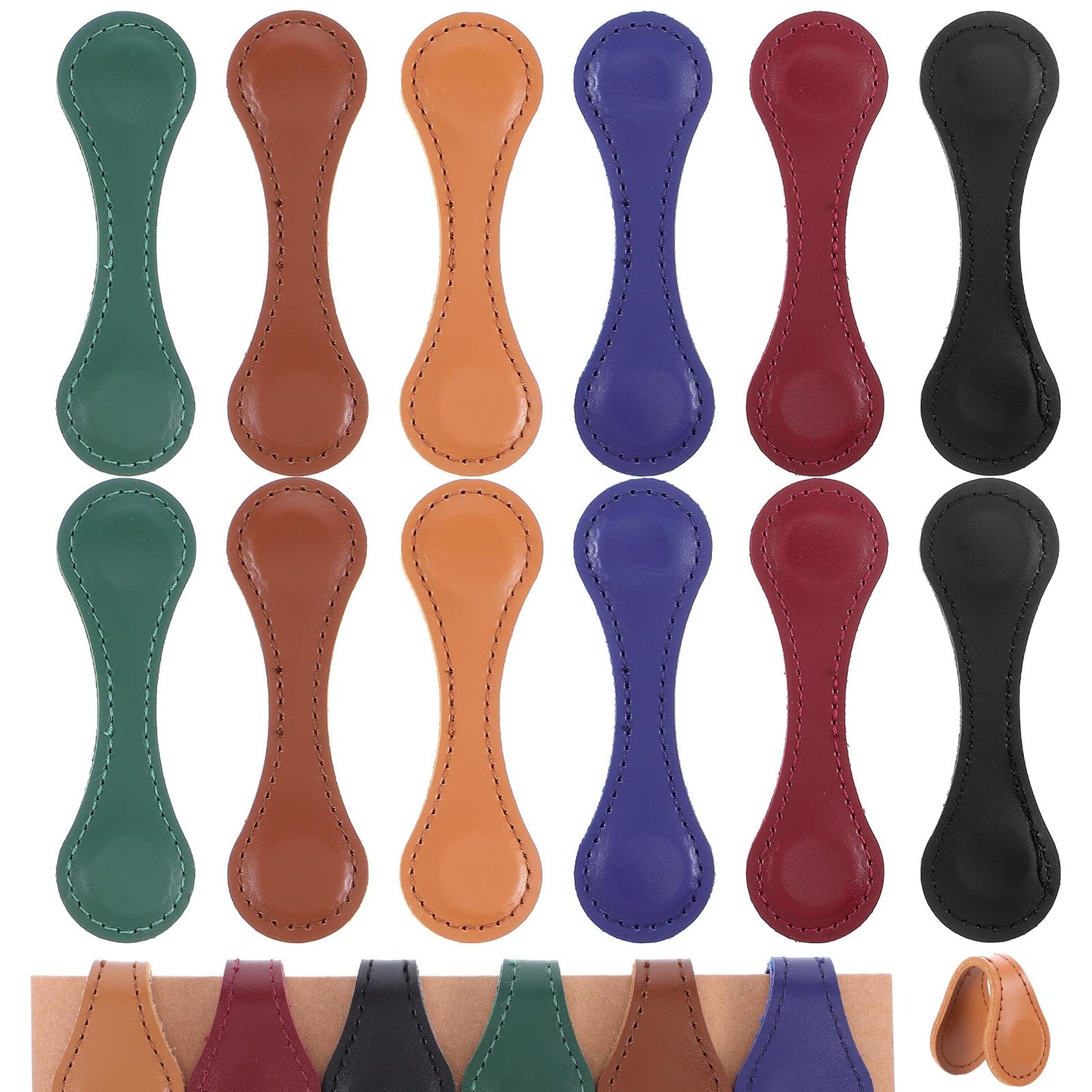 12 Packs Magnetic Leather Bookmark, 6 Color Leather Magnet Book Marks Page Markers Retro Magnet Bookmark Clips Reading Supplies Gift for Reading Men Women Book Lovers