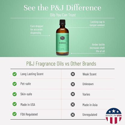 P&J Trading - Bamboo Scented Oil 100ml - Fragrance Oil for Candle Making, Soap Making, Diffuser Oil