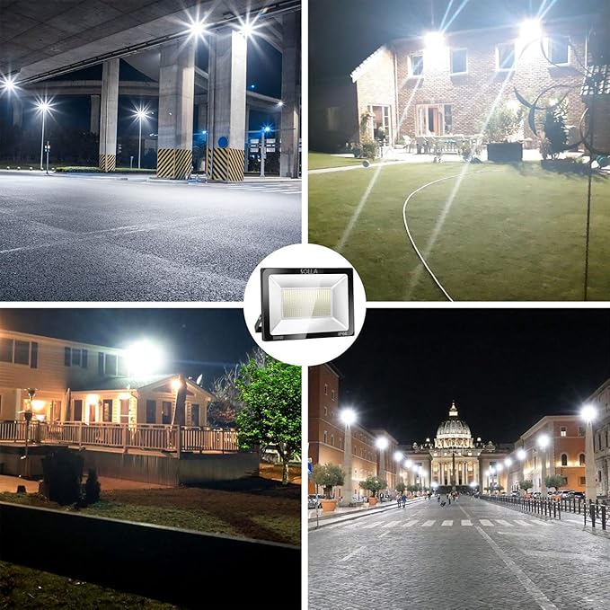 SOLLA 300W LED Flood Light Outdoor, 1600W Equivalent, 24000LM Super Bright Arena Lights, IP66 Waterproof, 6000K Daylight White, LED Commercial Lights for Sports Fields and Counts