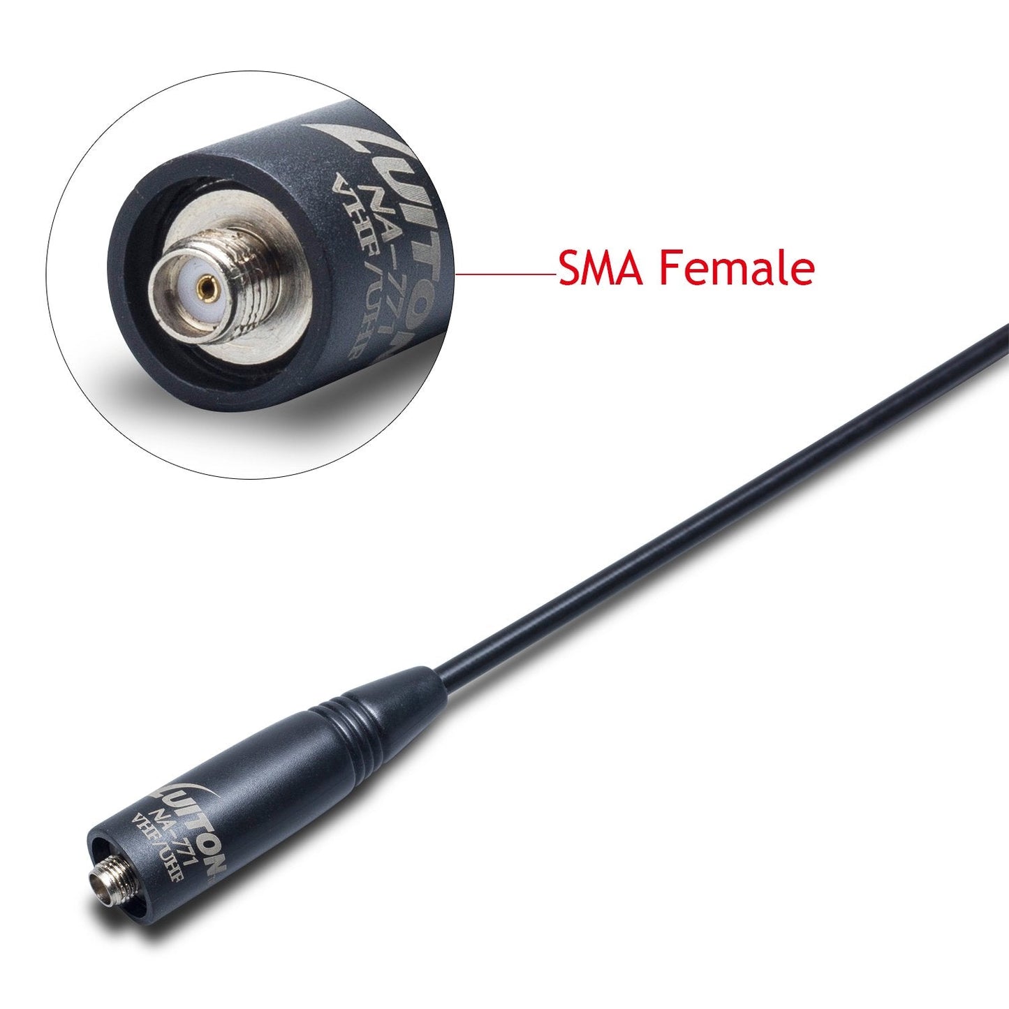 Radio Antenna for BaoFeng UV-5R/888S Long Range Walkie Talkie Antenna 15.6-Inch Whip VHF/UHF (144/430Mhz) Antenna SMA-Female（1 Pack）