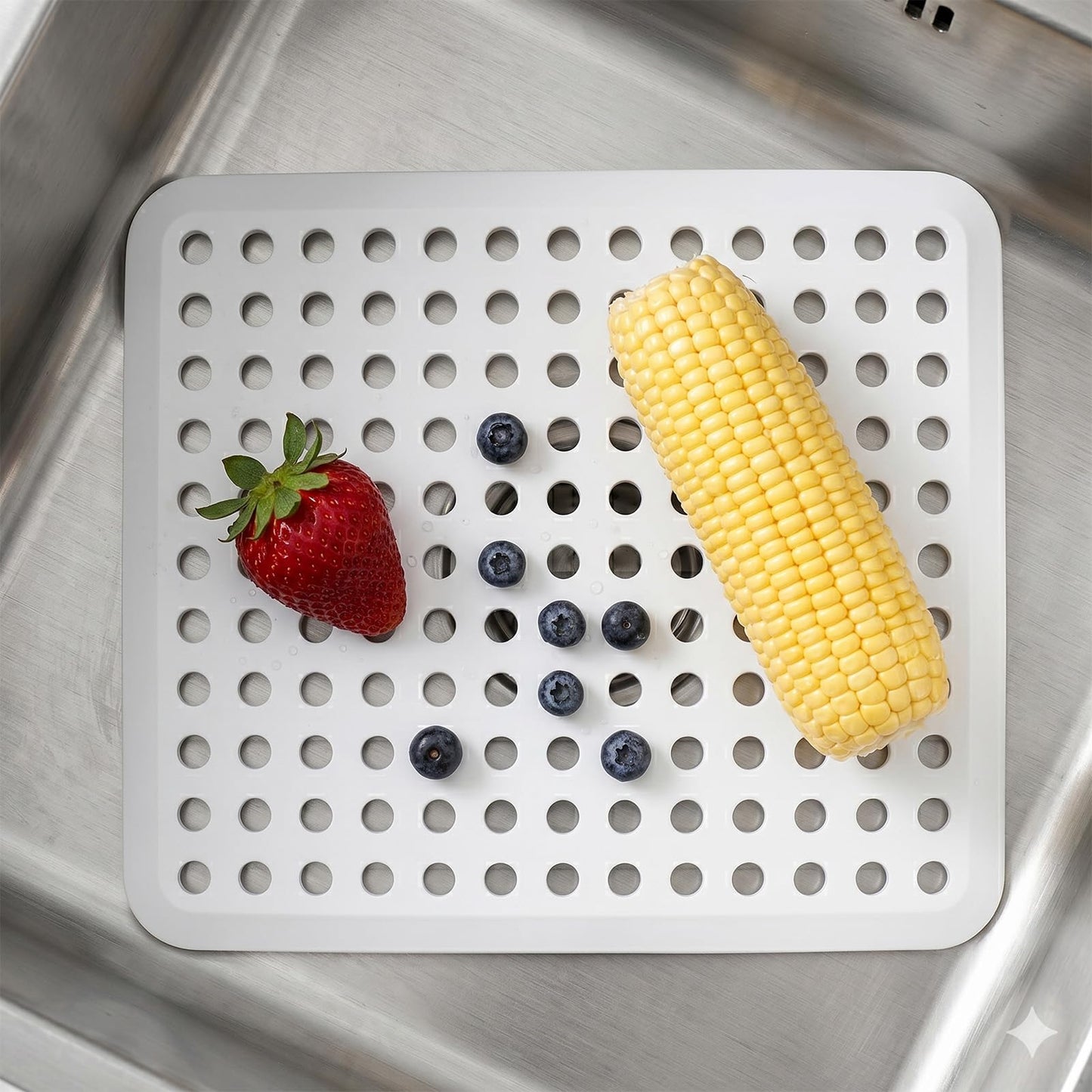 Sink Protector Mats 11.2x12.7 Inch Dish Drying Mats for Bottom of Kitchen Sink Fast Drain Sinks Mat for Glassware and Dishes