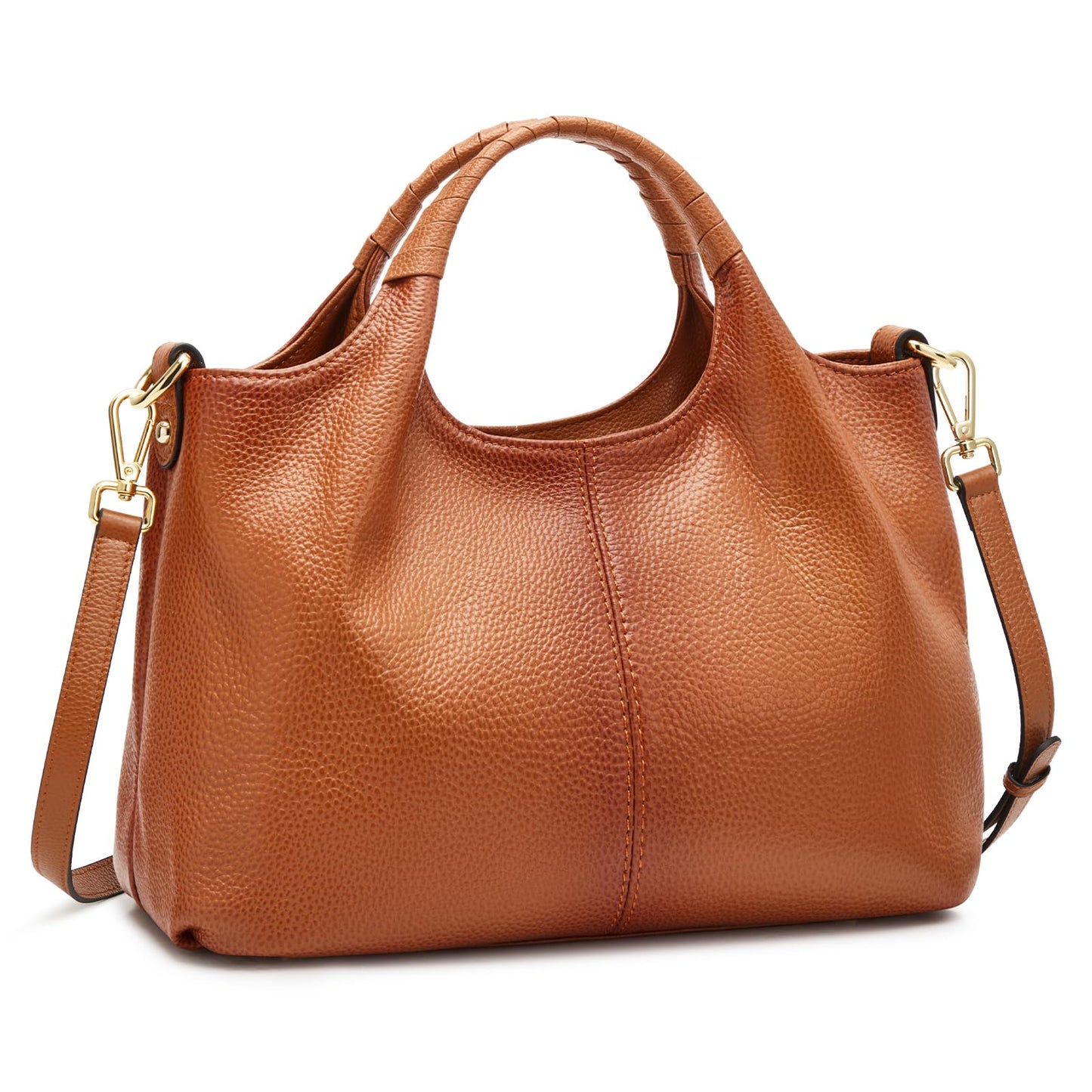 Kattee Leather Purses and Handbags for Women, Medium Crossbody Bags Trendy, Soft Shoulder Satchel Bags, Sorrel