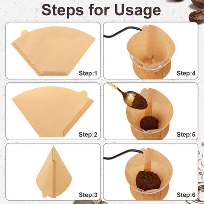 Coffee Filters #4, Unbleached Natural Coffee Filters 8-12 Cup, Disposable Coffee Filters, 4 Cone Paper Compatible with Ninja Coffee Maker, Pour Over and Drip Coffee Maker, 200 Count