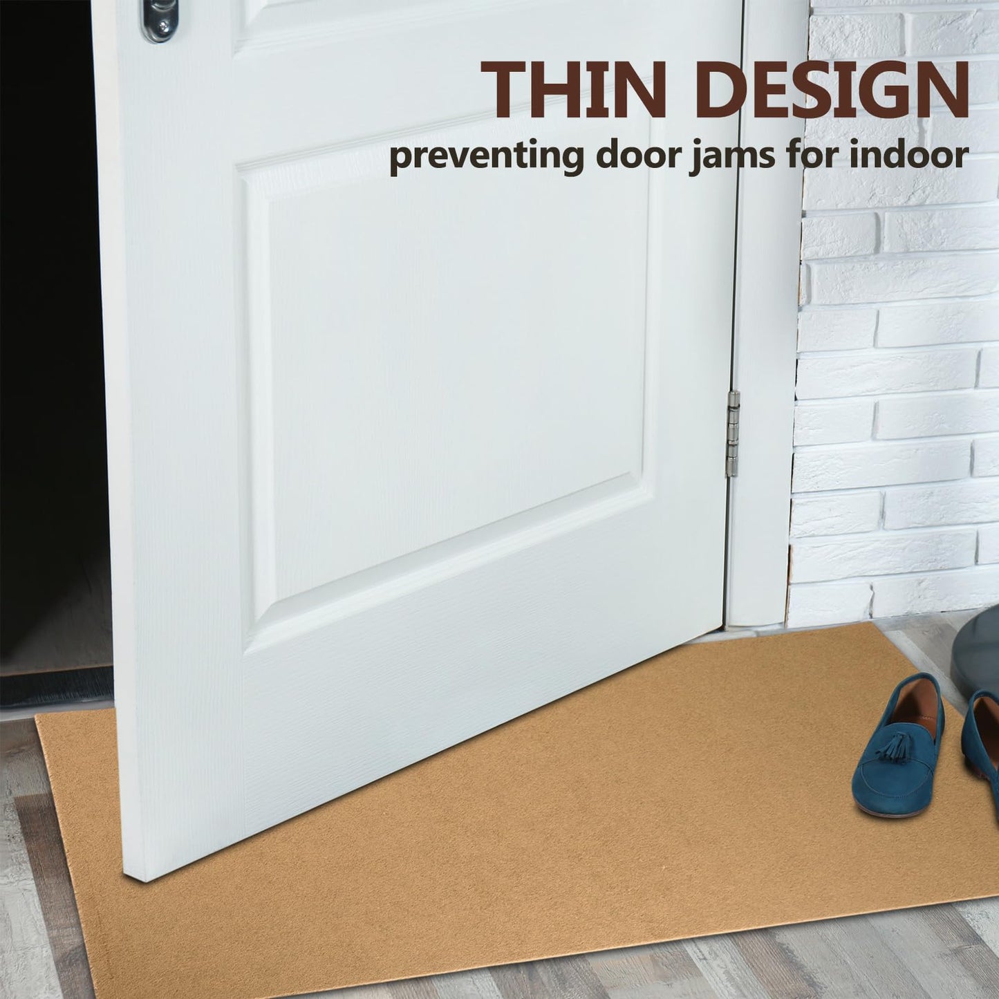 Tinideya 3 Pcs Coir Doormat with Heavy Duty Backing, Blank Welcome Doormat for Outdoor Indoor Entryway - Non-Slip Backing Easy to Clean Front Door Mat for Porch, Mudroom & Garage (35 x 23.6 Inches)