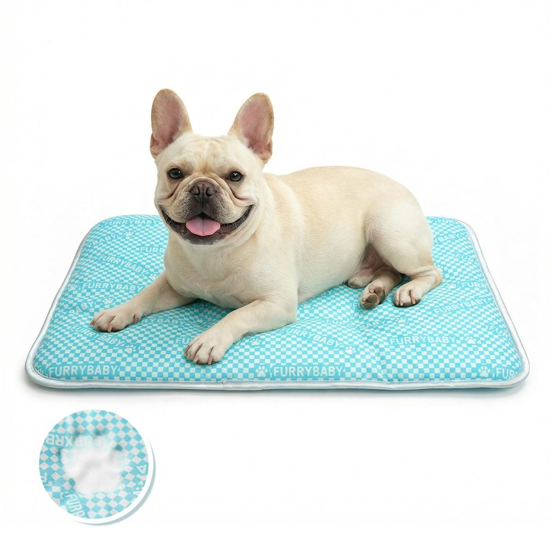 furrybaby Dog Cooling Mat Dog Bed mat, Extra-Thick Dog Crate Pad, Cat Bed, Washable Pet-Safe Magic Cooling Pad for Dogs Cats, Long Lasting Cooling for Crate Bed Indoor Outdoor Summer, 30x20, Sea