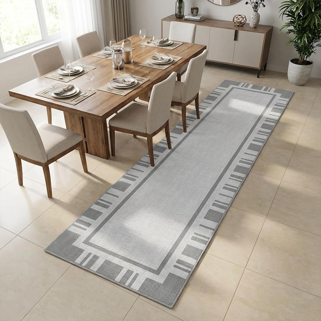 Muddy Mat® Muddy Carpet® Trellis 3ft x 7ft Washable Area Rugs for Living Room, Bedroom & Dining Room – Modern Soft Low Pile Non Slip Carpet – Pet Friendly Waterproof Foldable Rugs for Home