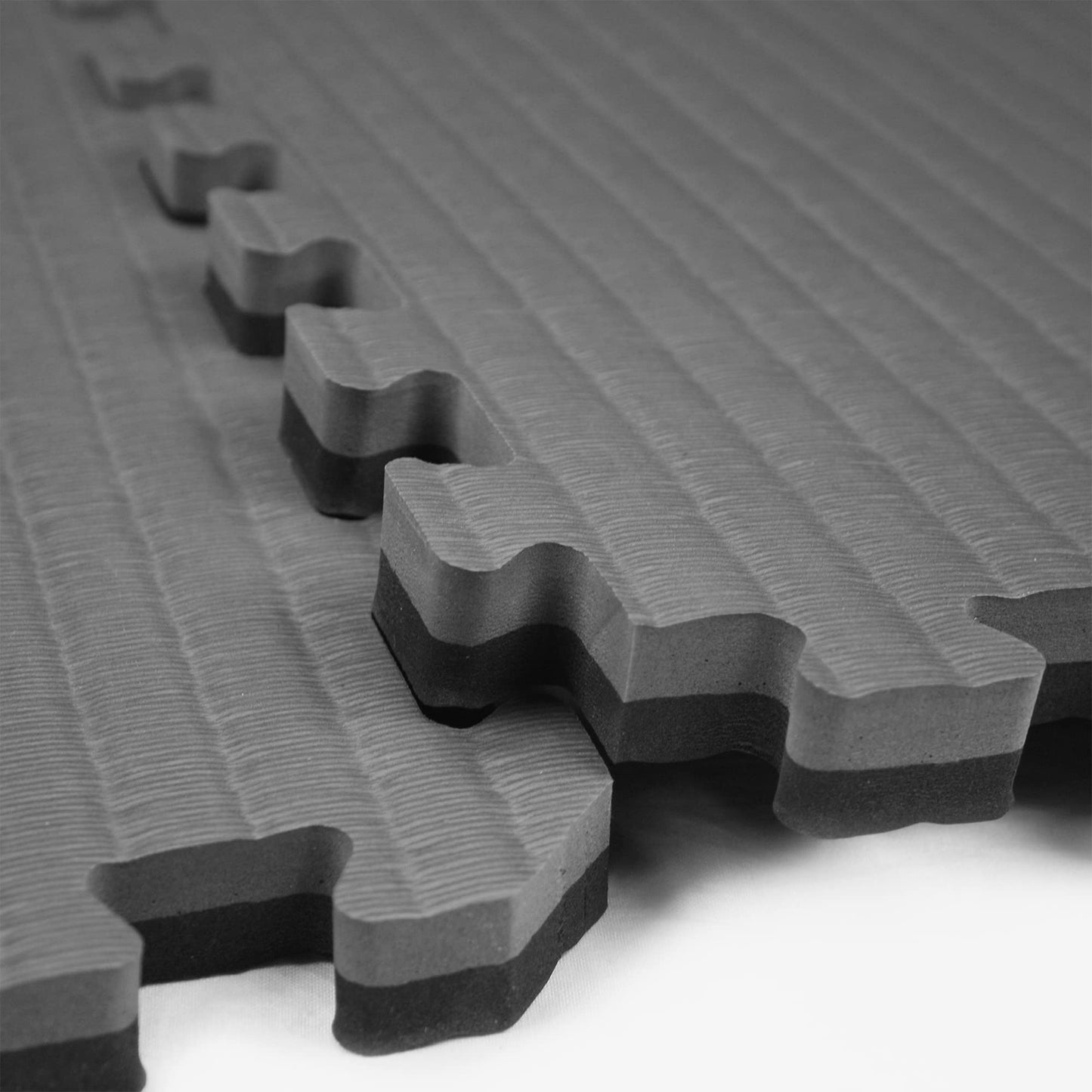IncStores 7/8 Inch Thick Tatami Foam Flooring Tiles | Textured Interlocking Foam Tiles for Martial-Arts Floor Protection in Your Home Gym, Playroom, and More | Black/Grey, 2-3'x3' Tiles (18 Sq Ft)