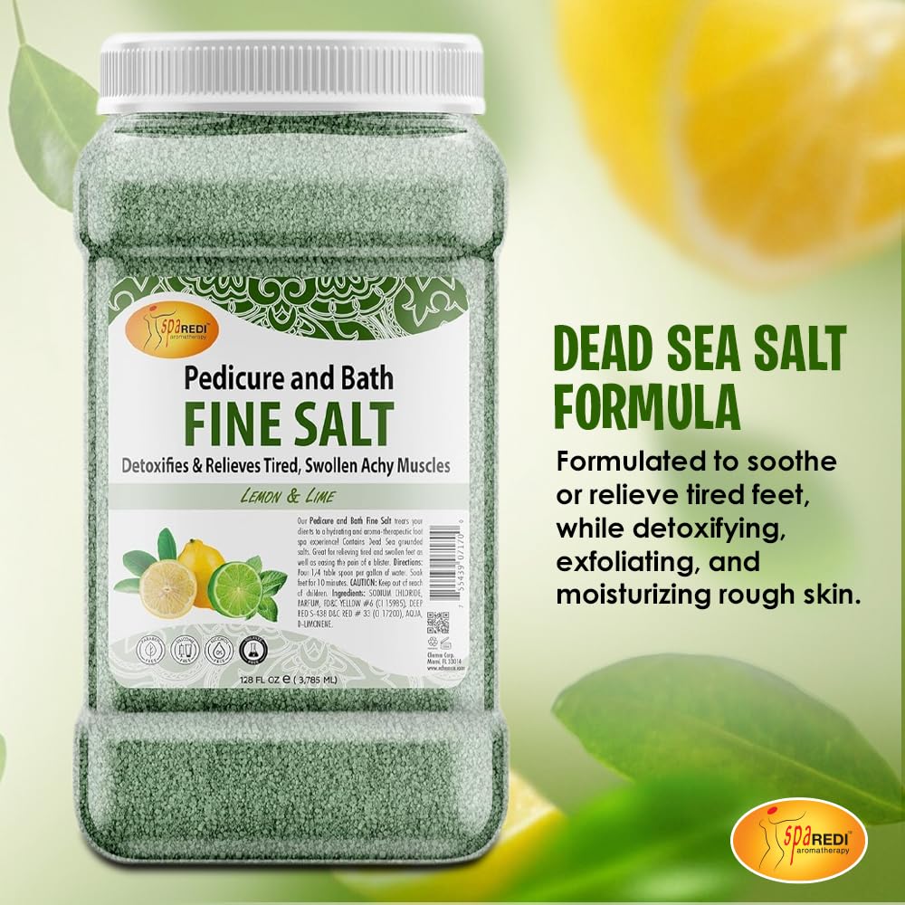 SPA REDI - Detox Foot Soak Pedicure and Bath Fine Salt, Lavender and Wildflower, 128 Oz - Made with Dead Sea Salts, Argan Oil, Coconut Oil, and Essential Oil, Hydrates, Softens and Moisturizes