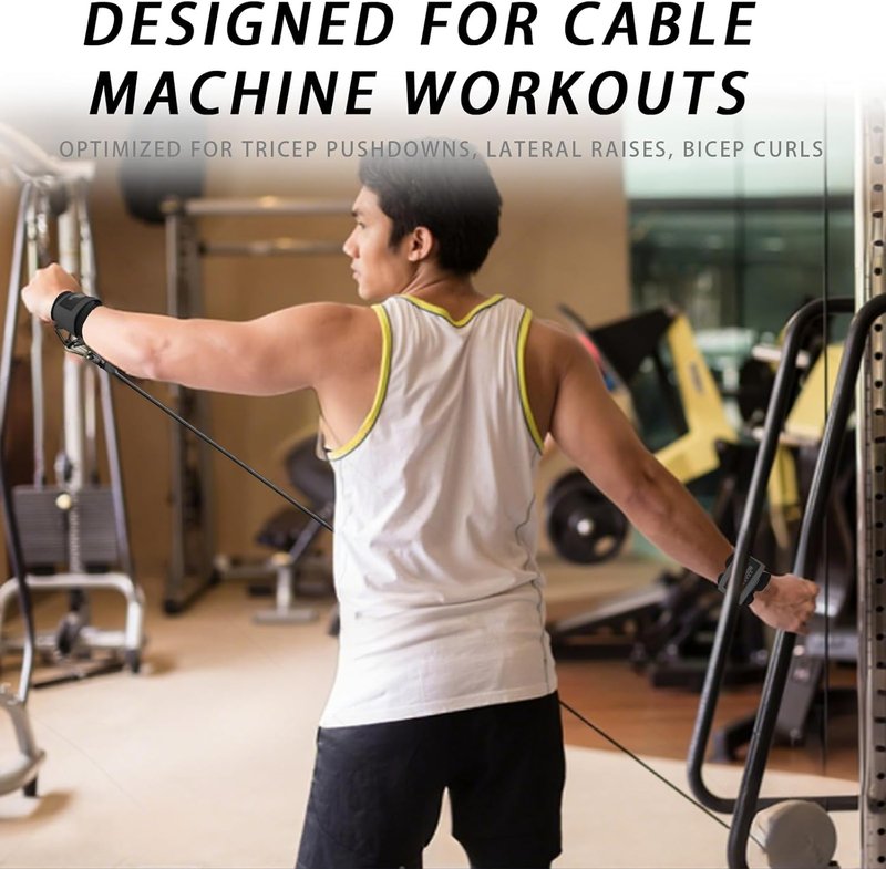 Wrist Cuffs for Cable Machines - Padded Adjustable Straps for Lateral Raises & Tricep Pushdowns | Strength Training Gear