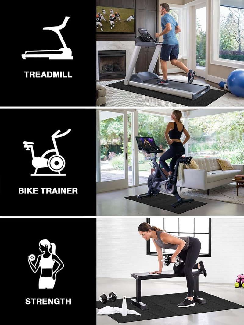 Treadmill Mat - 55"x25" Heavy-Duty Exercise Equipment Mat for Carpet & Hardwood Floors | Foldable Walking Pad Mat