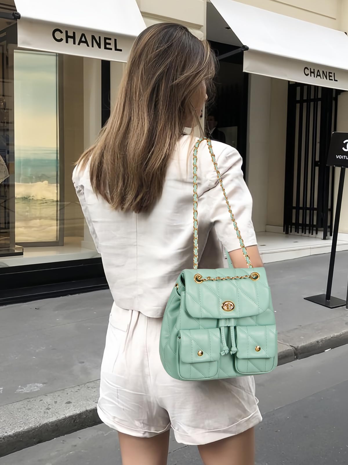 CLUCI Crossbody Bag for Women PU Leather Shoulder Bag, Convertible Small Tabby Backpack Purse for Travel