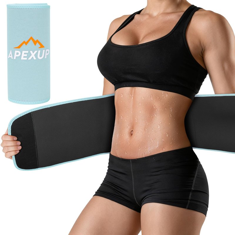 APEXUP Waist Trainer for Women Lower Belly Fat, Men Sweat Band, Stomach Wrap, Waist Trimmer with Removable Lumbar Support (Mint Green, XXL)