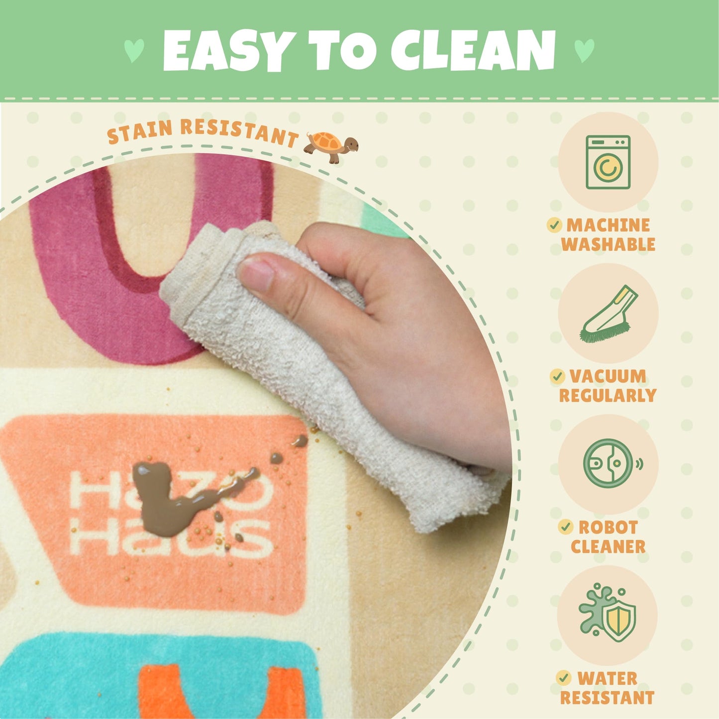 3x5 Alphabet Rug for Kids - Soft ABC Play Mat for Toddlers, Baby Learning, Preschool Educational Nursery Rug for Crawling, Reading Nook or Small Playroom – Cute Pastel Beige and Blue Letters Décor