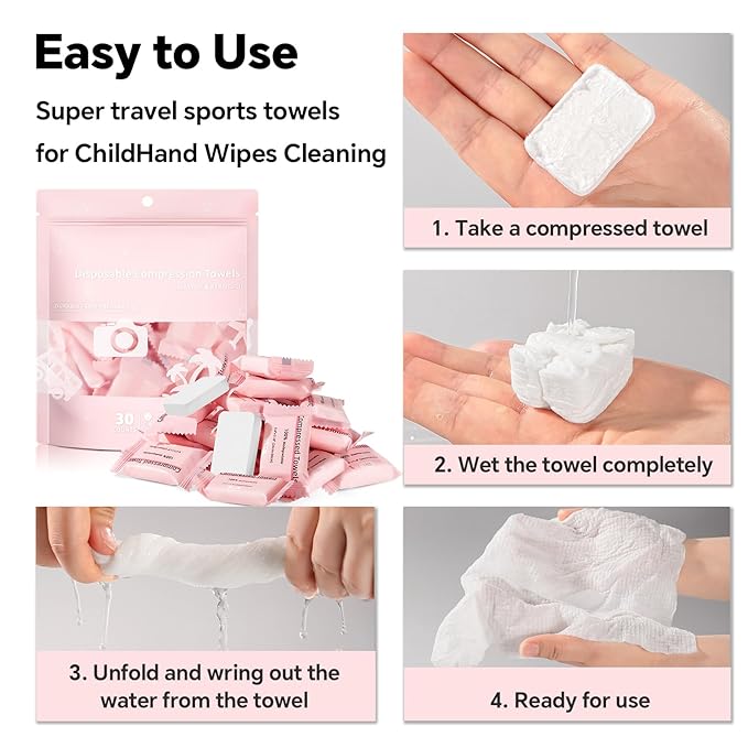 Compressed Towels 60 Pcs, Disposable Coin Towel, Mini Travel Towelettes