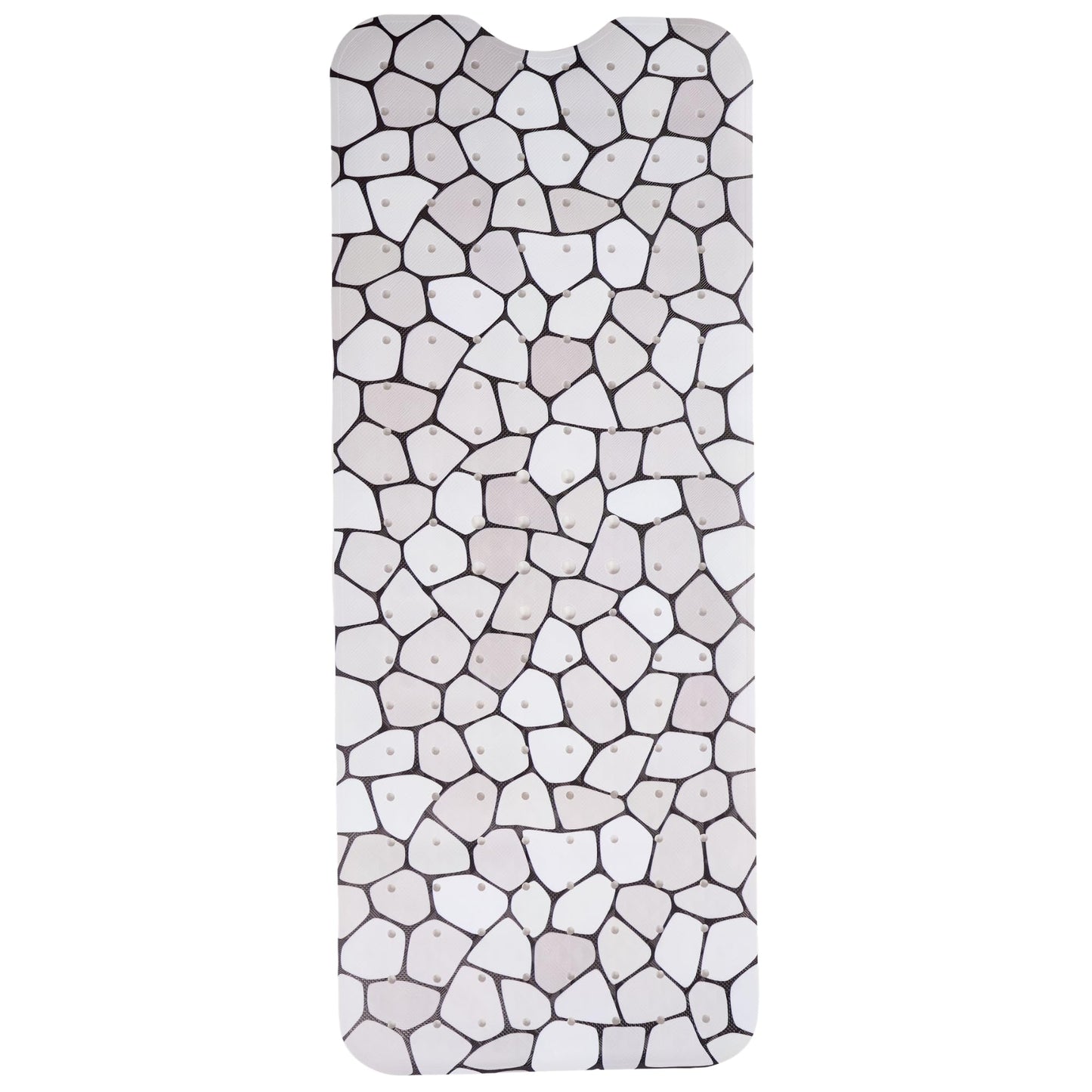 ENKOSI Bath Mat – Large 40 x 16 Inch Non-Slip Bathtub Mat with Secure Suction Cups & Drain Holes – Extra Long Bathroom Shower Mat for Tub with Grey Pebble Design (Grey Pebble 40x16)