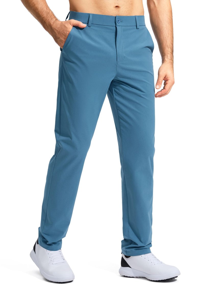 Pudolla Men's Golf Pants Mens Stretch Dress Pants 34 Lightweight Quick Dry Casual Slacks Work Pants with Pockets(Stone Slab Blue 40Wx34L)