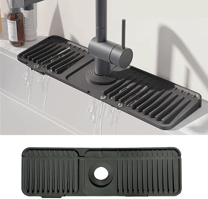 STARGAZ Silicone Faucet Mat For Kitchen Sink, Sink Back Splash Guard, Faucet