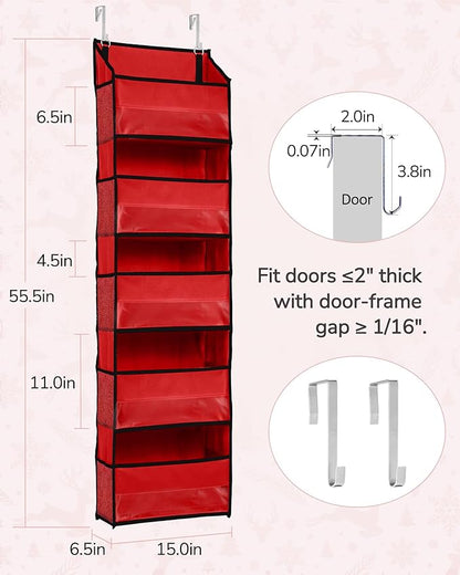 ULG 1 Pack Over The Door Organizer – 5 Shelf Door Organizer Hanging & 10 Side