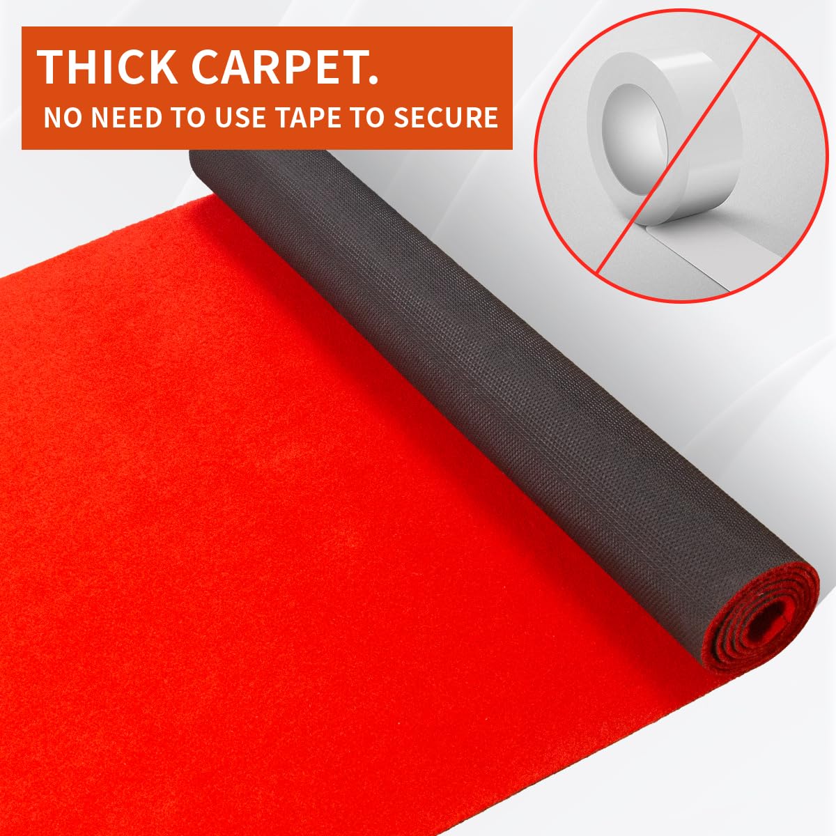 Extra Thick Red Carpet Runner 3x10 ft,Non-Slip TPR Rubber Backing 450 GSM Non-Slip Waterproof Aisle Rug for Weddings, Parties, Events, Graduation & Award Events