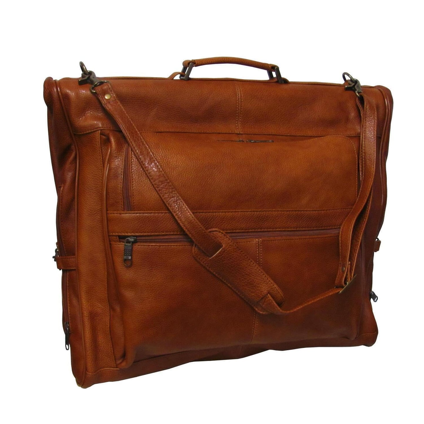 Maykoosh Leather Garment Bag - Top Grain Cowhide Three-Suit Travel Carry On