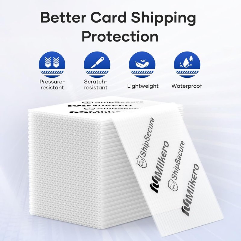 Trading Card Shipping Protectors - 120 Pack Plastic Sleeves with Tape Rolls | 3.5'' x 4.5'' Size for Safe Mailing