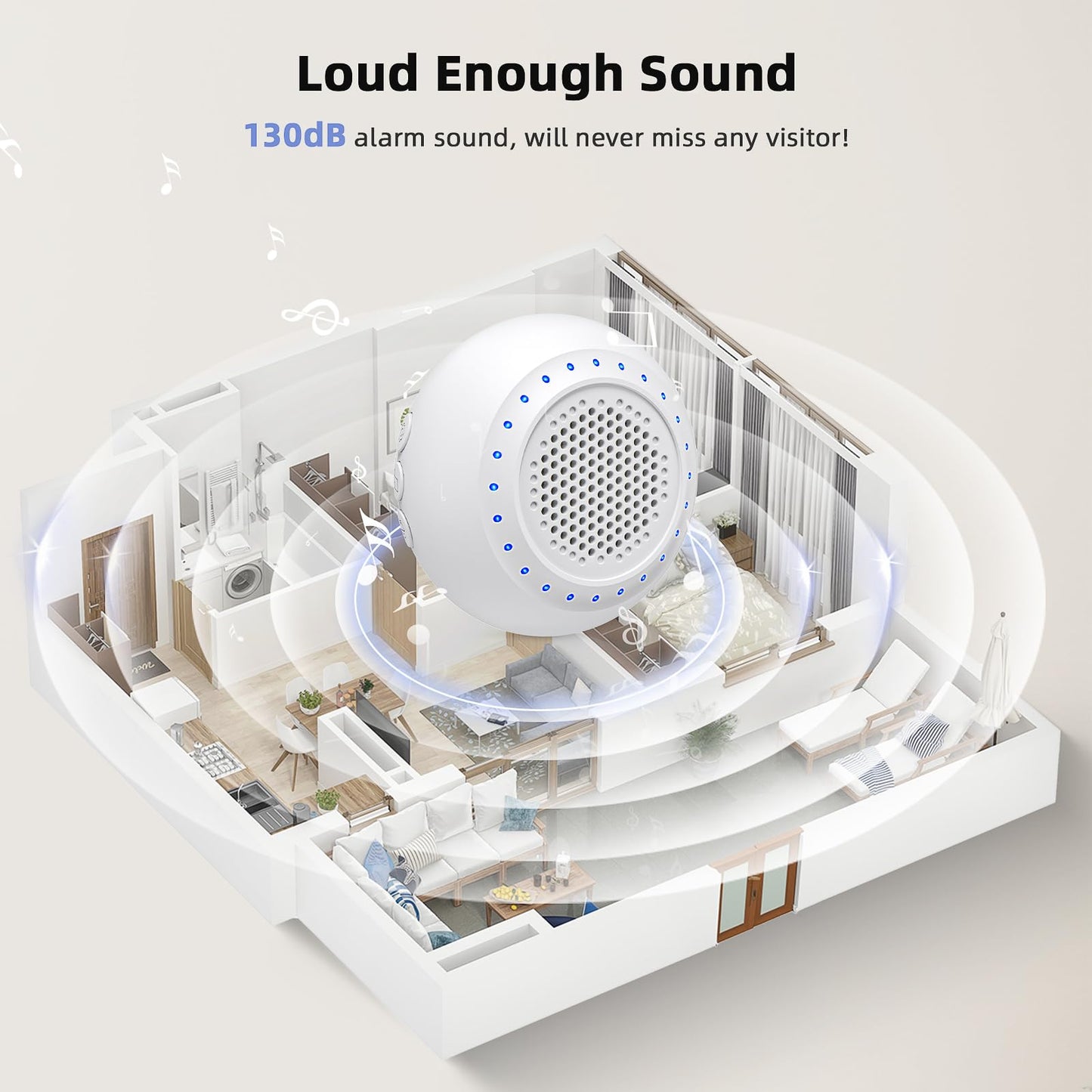 Wireless Doorbell • PHYSEN • Doorbell Chime Kits with 1 Transmitter 1 Receiver • Waterproof • Operating at 1000ft Range • 32 Ringtones • 4 Volume Levels • LED Flash • Door Bell for Home Classroom