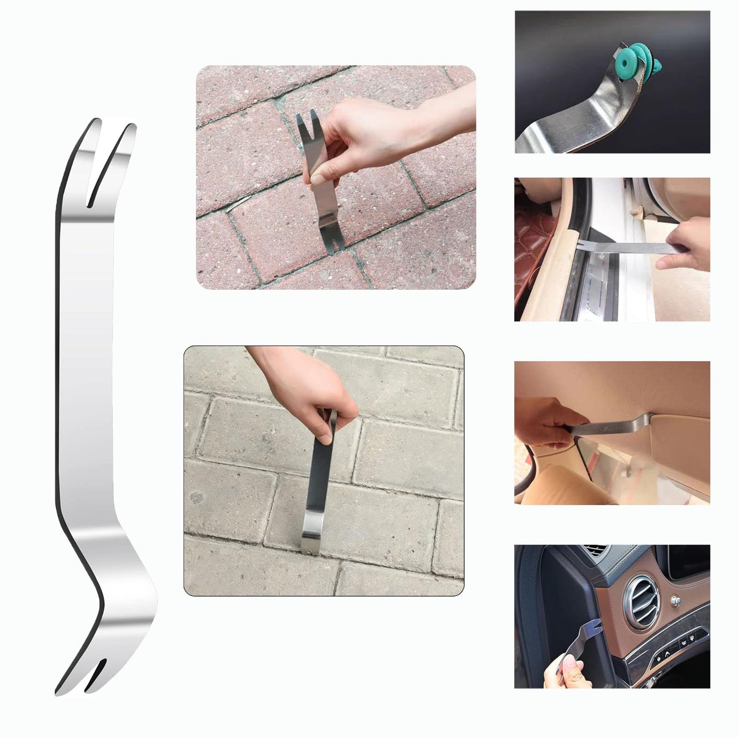 Upholstery Staple Remover Tack Puller Nail Remover Tool Set Nail Puller Plier, Staple Puller, Tack Lifter, Fastener Remover, for Furniture Floor Wall Wooden Case Car Photo Frame (5 pcs)