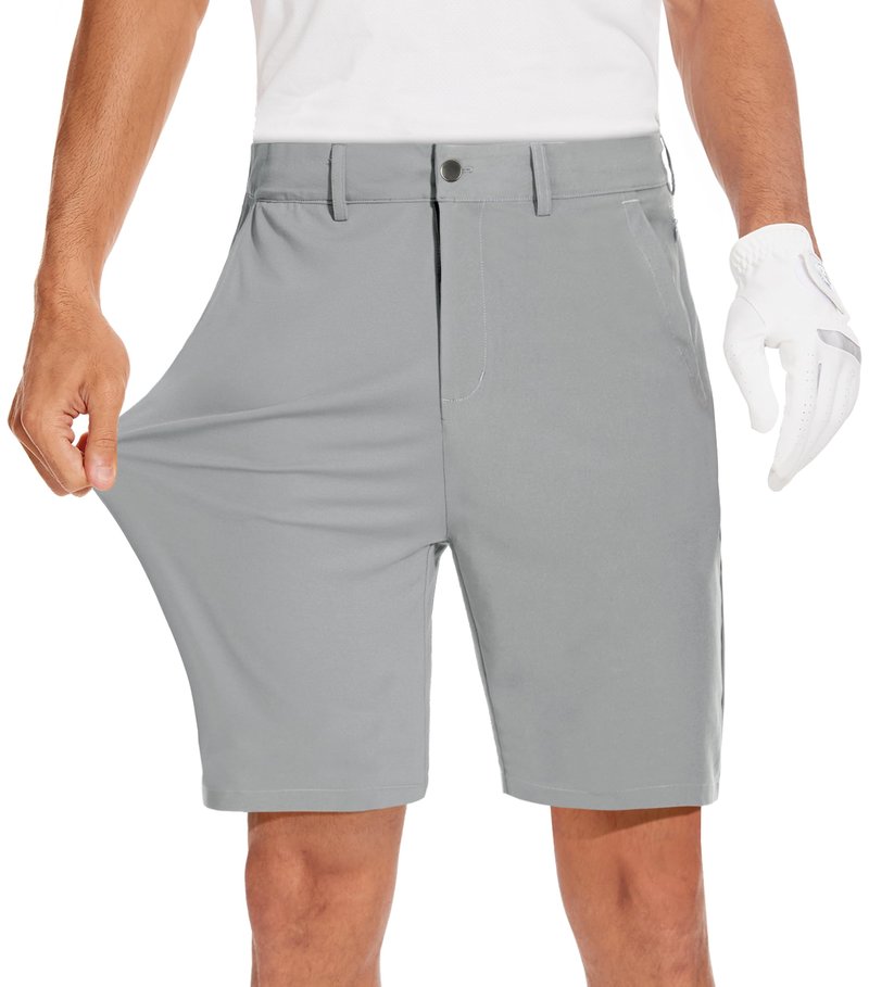 JWM Mens 7" Stretch Golf Shorts - Lightweight Hybrid Casual Dress Work Flat Front Shorts with 5 Pockets Quick Dry UPF50