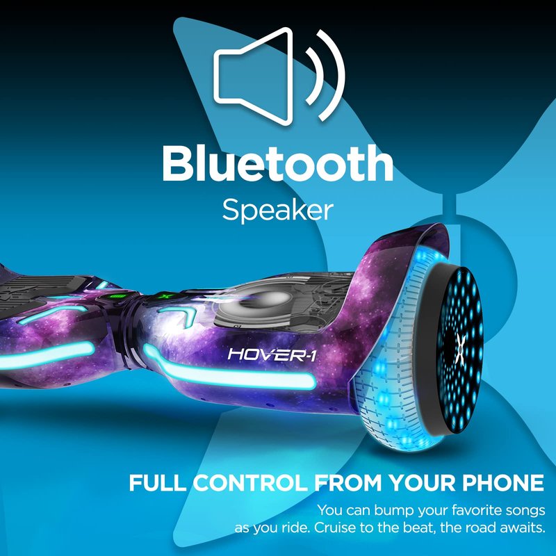 Hover-1 i100 Electric Self Balancing Scooter - 7MPH Top Speed, 6 Mile Range, 5HR Full-Charge, Built-In Bluetooth Speaker, Rider Modes: Beginner to Expert