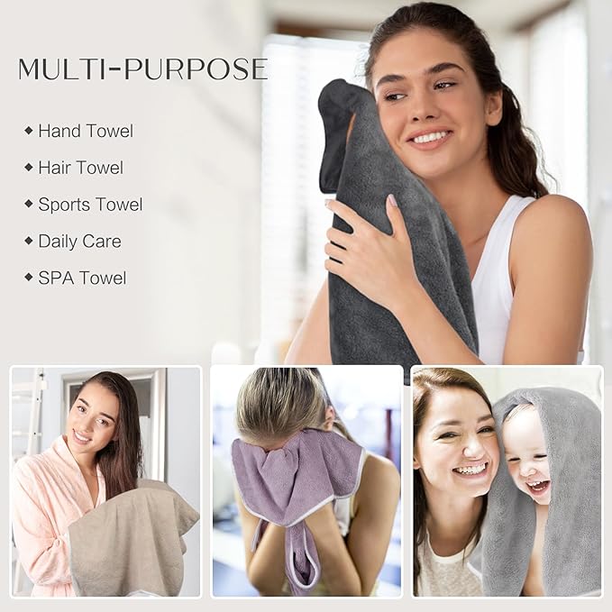 KinHwa Microfiber Bathroom Hand Towel Gym Towels Ultra Soft Super Absorbent