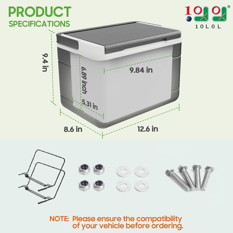 10L0L Universal Golf Cart 8L Ice Chest Cooler with Mounting Bracket, Cooler Box for EZGO&Club Car&Yamaha – 48 Hour Cold Drink Storage 102588101 103886801