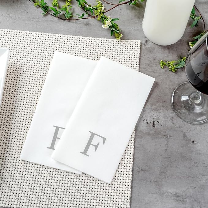 Luxenap 15.8 X 7.9 Inch Linen-Feel Guest Towels, 2000 Lettered Hand Towels