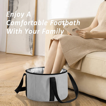 Foot Bath Basin 20L Collapsible Bucket, Portable Foot Soak Tub Feet Soaking Bucket for Outdoor Travel, Camping, Fishing(Black)