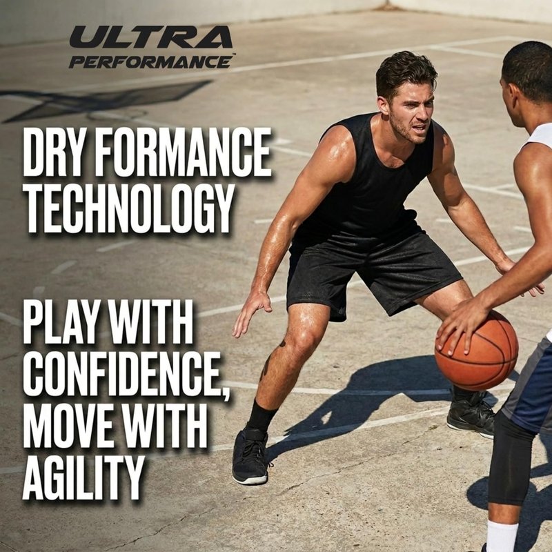 Ultra Performance 5 Pack Mens Shorts, Athletic Gym Shorts Workout Basketball Shorts for Men, Large