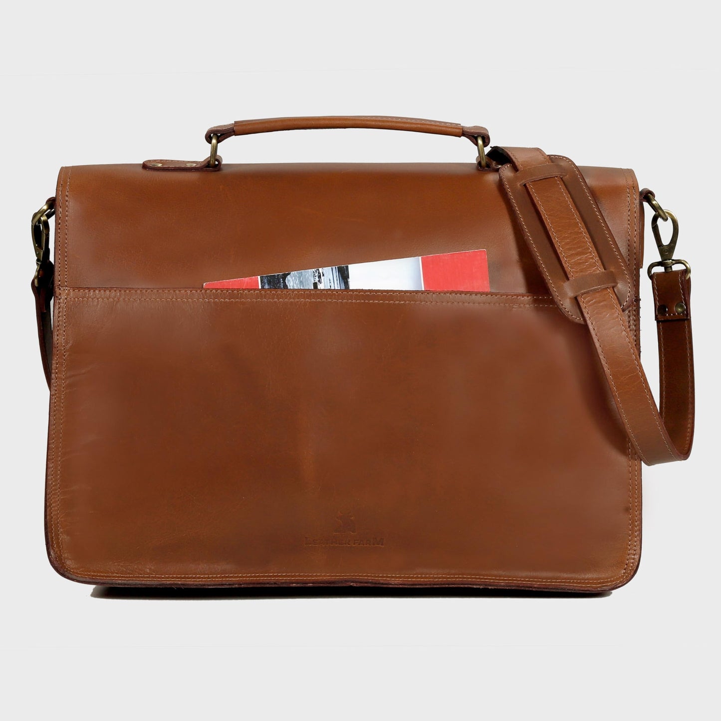 Leather Messenger Bag For Men - leather laptop bag briefcase for women - Mens Satchel Bag, 18 Inch Brown Genuine Buffalo Leather Computer Bag For Work