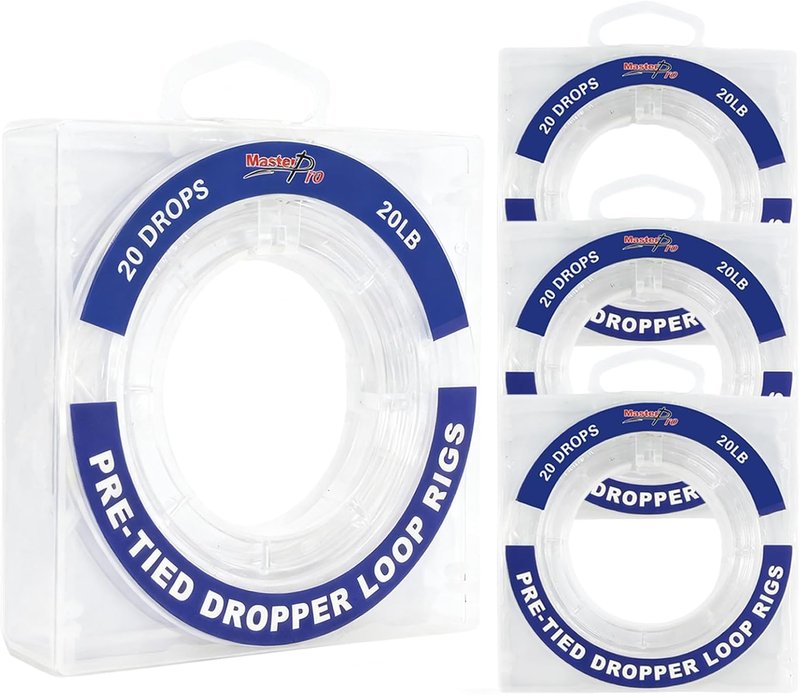MASTERPRO Pre-Tied Dropper Loop Rigs - Fishing Line Spool 10LB to 100LB | Ideal for Saltwater & Freshwater Fishing